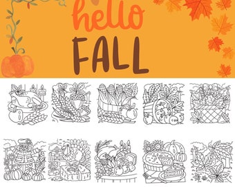 100 Printable Thanksgiving Coloring Pages | Instant Download | Kids Thanksgiving Coloring | Cute Fall Coloring | Turkey | Fall Yall | puzzle