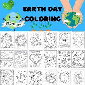 100 Printable Earth Day Coloring Pages | Instant Download | Kids Activity | Earth Day  | Cute Coloring Pages | Planet | Happy Earth Day