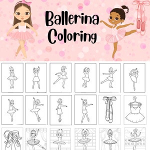 100 Printable Ballerina Coloring Pages | Instant Download | Kids Ballet Coloring | Dance Coloring Pages | Tutu | Dance | Ballet | Ballerina