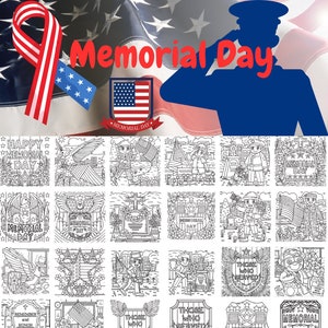 100 Printable Memorial Day Coloring Pages | Instant Download | Kids Activity | Memorial Day  | kids Coloring Pages | Those who served