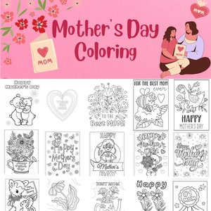 104 Printable Mother&#39;s Day Coloring Pages | Instant Download| Kids Activity | Mothers Day  | Cute Coloring Pages | Mom | Happy Mothers Day