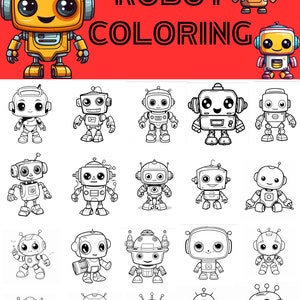 100 Printable Robot Coloring Pages | Instant Download | Kids Robot ...