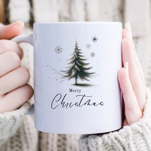 Tazze di Natale con design moderni e minimali, regalo di festa, arredamento invernale, tazze cristiane, tazze festive in ceramica, regalo per lui, regalo per lei