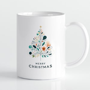 Christmas Mugs with modern, minimal designs, holiday gift, winter decor, christian mugs, festive ceramic cups, gift for him, gift for her
