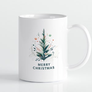 Christmas Mugs with modern, minimal designs, holiday gift, winter decor, christian mugs, festive ceramic cups, gift for him, gift for her