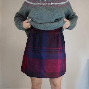 ヴィンテージ 1980 年代/90 年代 ウール チェック柄スカート