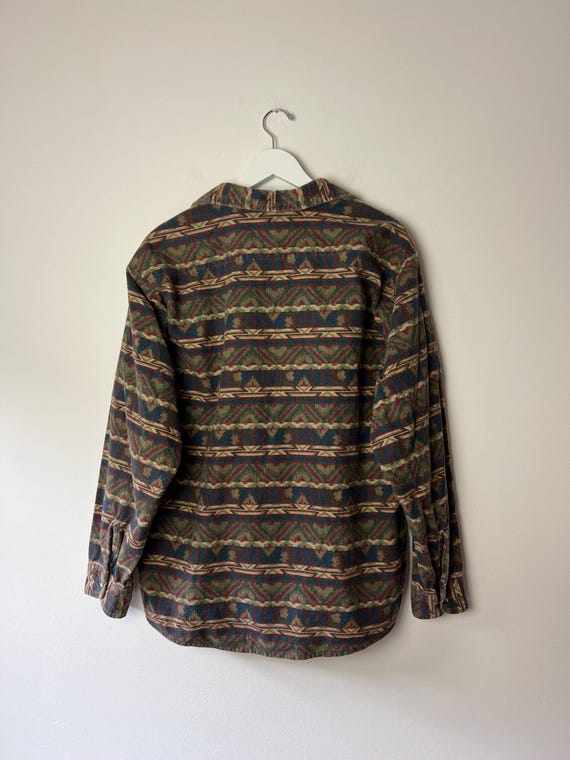 1990s Patterned Cotton Flannel Button Up - image 5