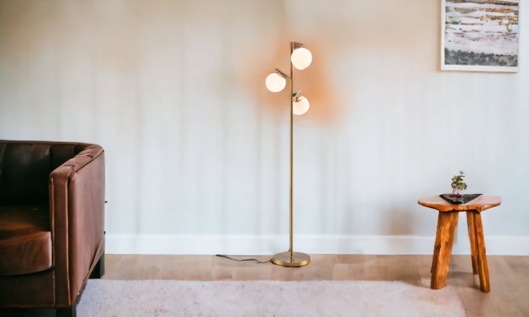 Floor Lamp 3-globe Floor Lamp Modern Freestanding Lamp Sturdy Steel ...
