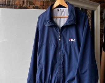 Fila Vintage Men’s Blue 90s Full Zip Long Sleeve Jacket Y2K Embroidered Logo Size - L/XL