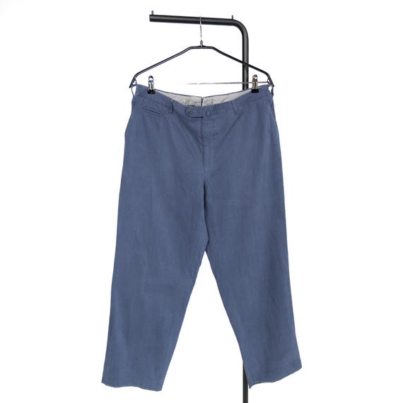 Corneliani, Corneliani Mens Blue Trousers Cotton Italy Zip Fly Casual Pants Luxury Size 56, L