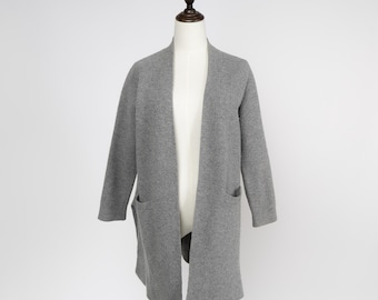 Cárdigan de punto gris de lana y cachemira para mujer de Polo Ralph Lauren, talla M.