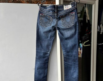 True Religion Jeans en denim bleu skinny vintage pour femmes fabriqués au Mexique Taille - 25 (XS/S)