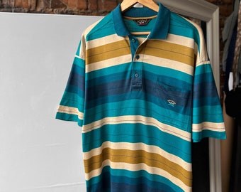 Paul&Shark Yachting Made in Italy Premium Cotton Striped Polo Shirt Size - L/XL