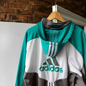 Adidas Vintage Full Zip 90s Big Embroidered Logo Hoodie Size M/L image 2