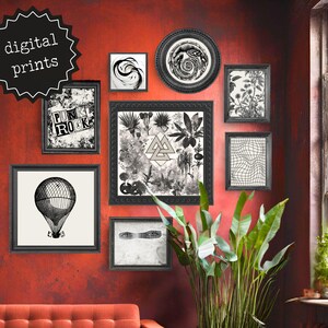 Galería Viaje Conjunto de Arte Pared Deco Impresiones Digitales Contemporánea Loco Punk Rock Abstracto Ojos Moderno Atemporal Cuadros 2025