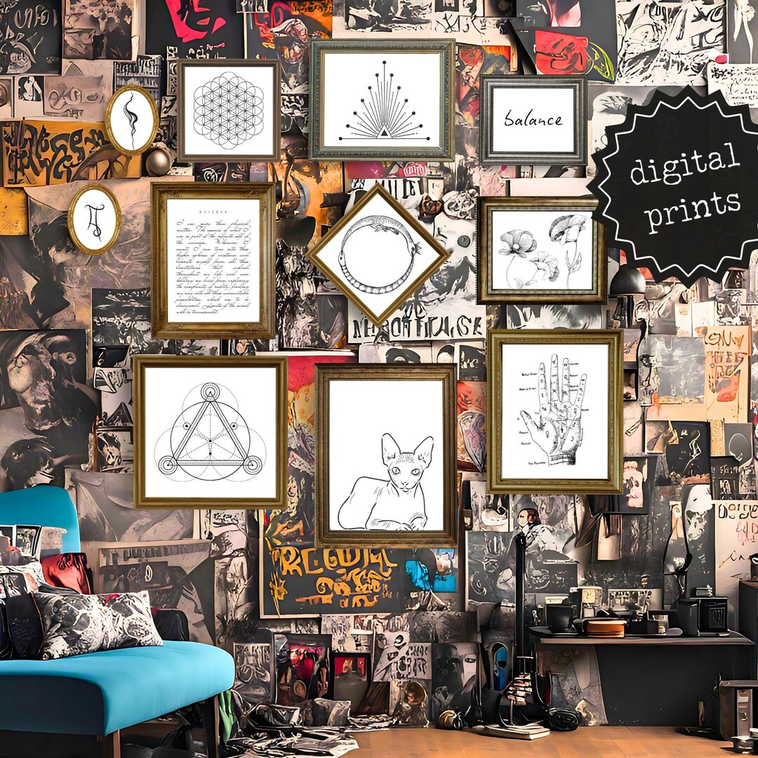 Wallart Set Sacred Geometry Mysterious Decoration Beautiful Digital ...