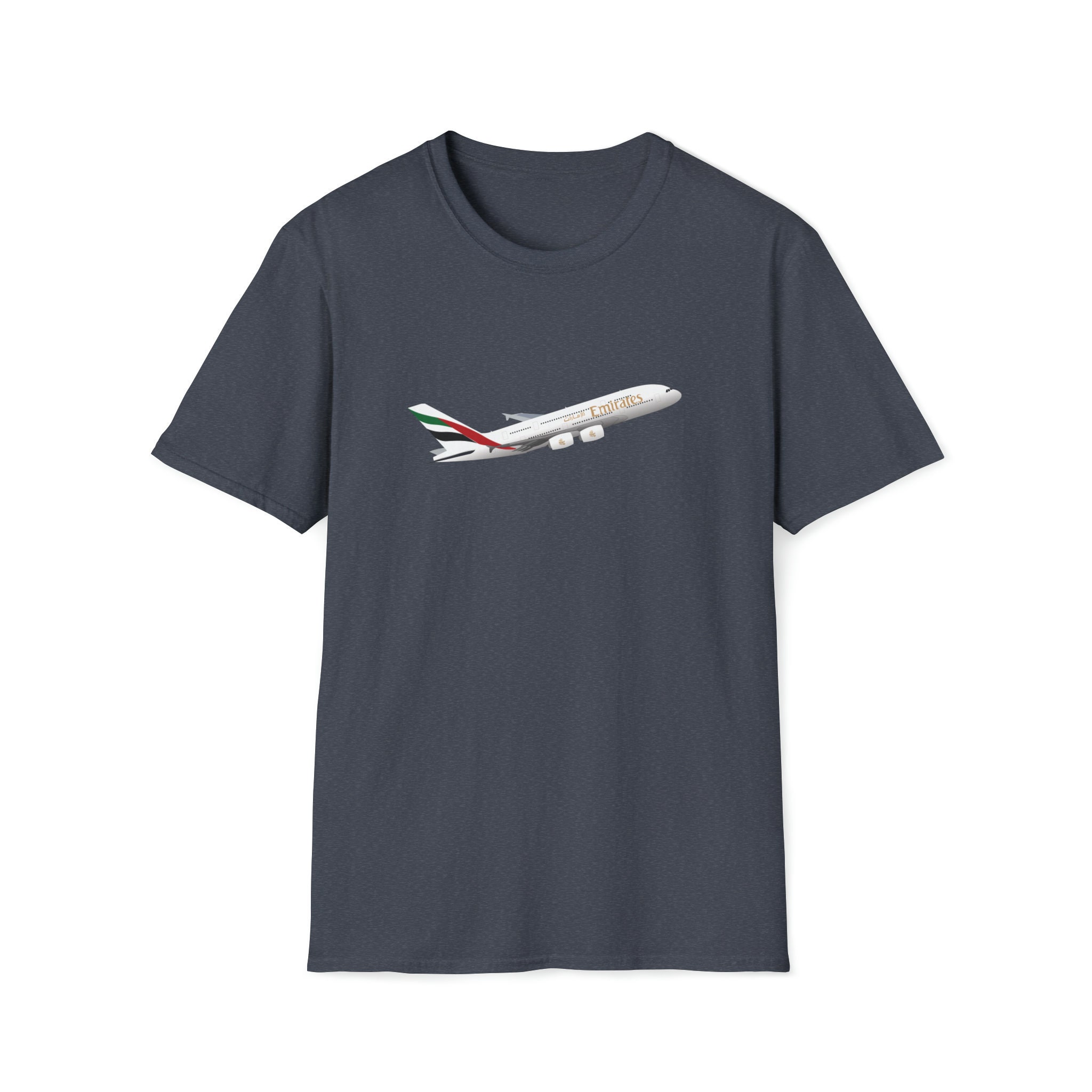 Emirates Airline Airbus A380 Liberty Tee. Unisex Softstyle T-shirt