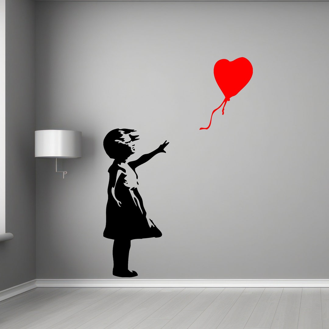 BANKSY Girl With Balloon, Wall Decal, Girl With Balloon Sticker, Banksy ...