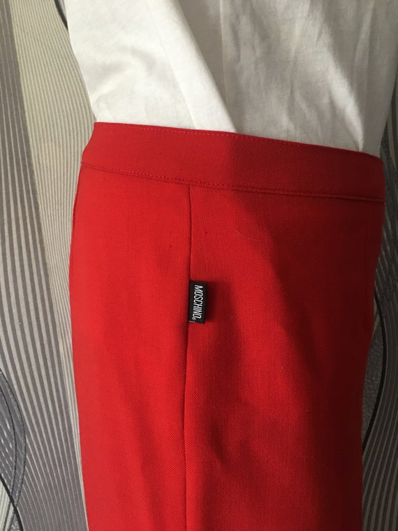 MOSCHINO Red Italy Designer Women's Pants US 10 I… - image 6