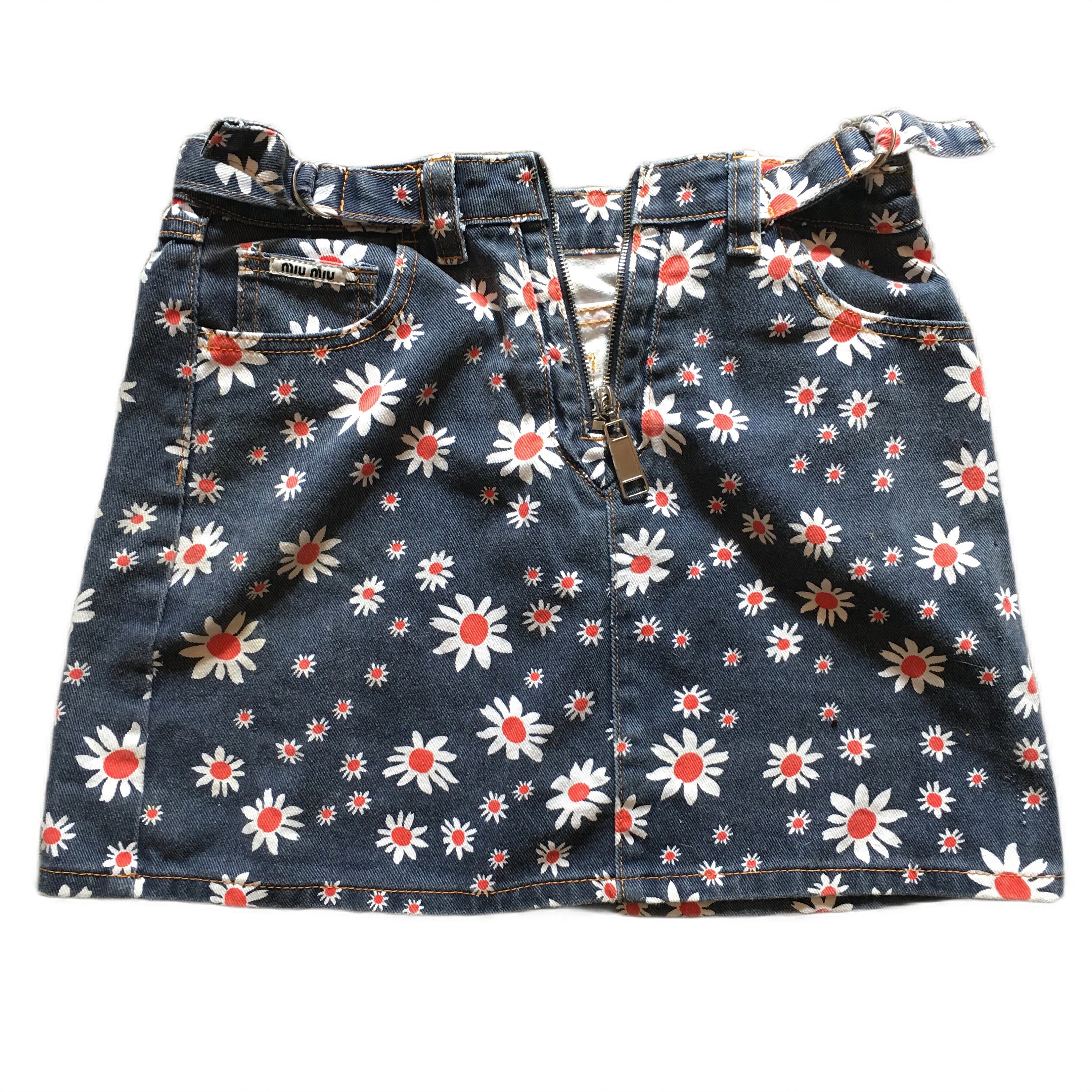 【関税&送料込】Miu Miu Mini Gonna In Jeans Miu Miu Denim Mini Skirt | Blue | FARFETCH