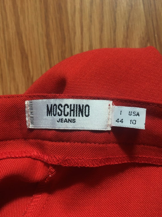 MOSCHINO Red Italy Designer Women's Pants US 10 I… - image 10