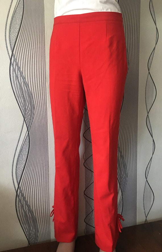 MOSCHINO Red Italy Designer Women's Pants US 10 I… - image 2