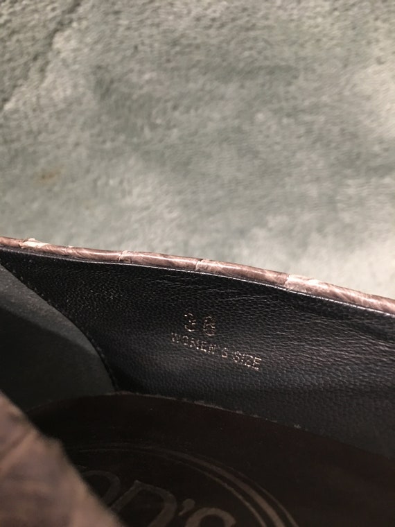 TOD'S Python Leather Gray Pointer Toe Pumps Size … - image 9