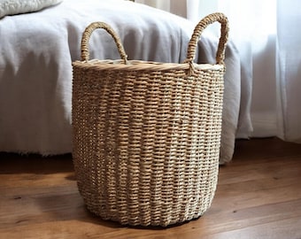 Seegras Korb 30cm hoch, Aufbewahrungskorb,  Wäschekorb,  Spielzeugkorb, Pflanzenkorb