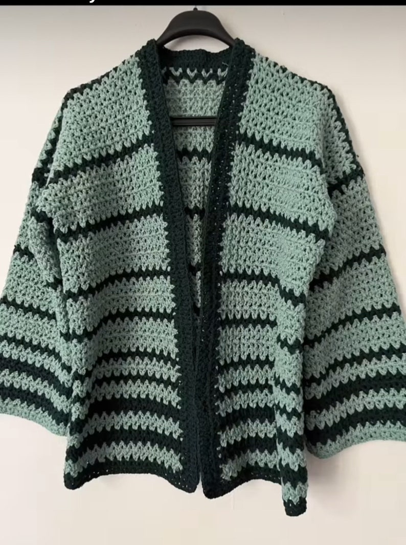 Häkel-Cardigan für Damen, süße Häkel-Cardigan mit Taschen, grüne Strickjacke, Geschenk zum Muttertag, Geschenk für sie Bild 1