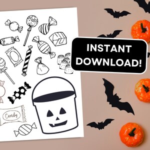 Pagina da colorare Dolcetto o scherzetto, foglio da colorare di Halloween, Halloween adatto ai bambini, attività di Halloween, attività di Halloween adatta ai bambini