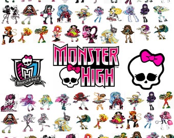 MH Doll 60 SVG-PNG Bundle,pack of 60 Png Monster Doll Halloween Dolls,Doll Clipart