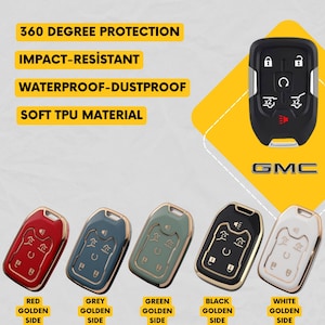 GMC - CHEVROLET 6-Button Key Fob Cover for Silverado, Yukon, Tahoe