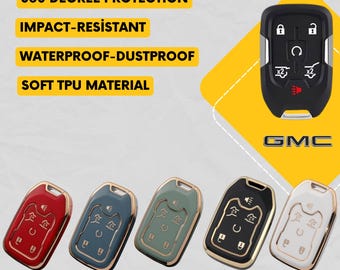 GMC - CHEVROLET 6-Button Key Fob Cover for Silverado  Yukon  Tahoe
