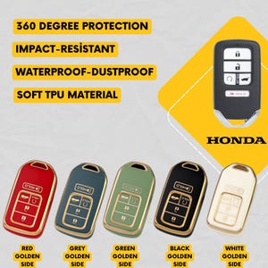 HONDA 5-Button Key Fob Cover for New Accord, Civic, CR-V