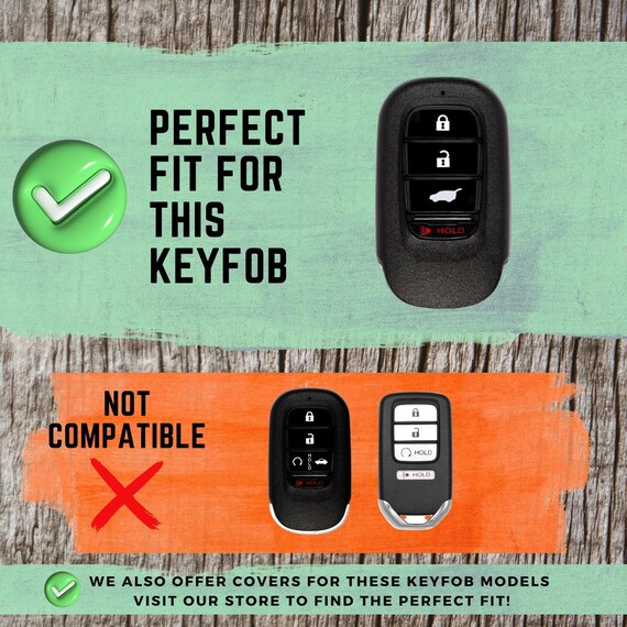 Leather Remote Key Fob Cover Case For Honda Civic HR-V BR-V – 4 Button, Black