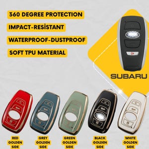 SUBARU nyckelfack med 4 knappar för Ascent, BRZ, Crosstrek, Impreza, Legacy, Outback, WRX - TPU Smart-skal
