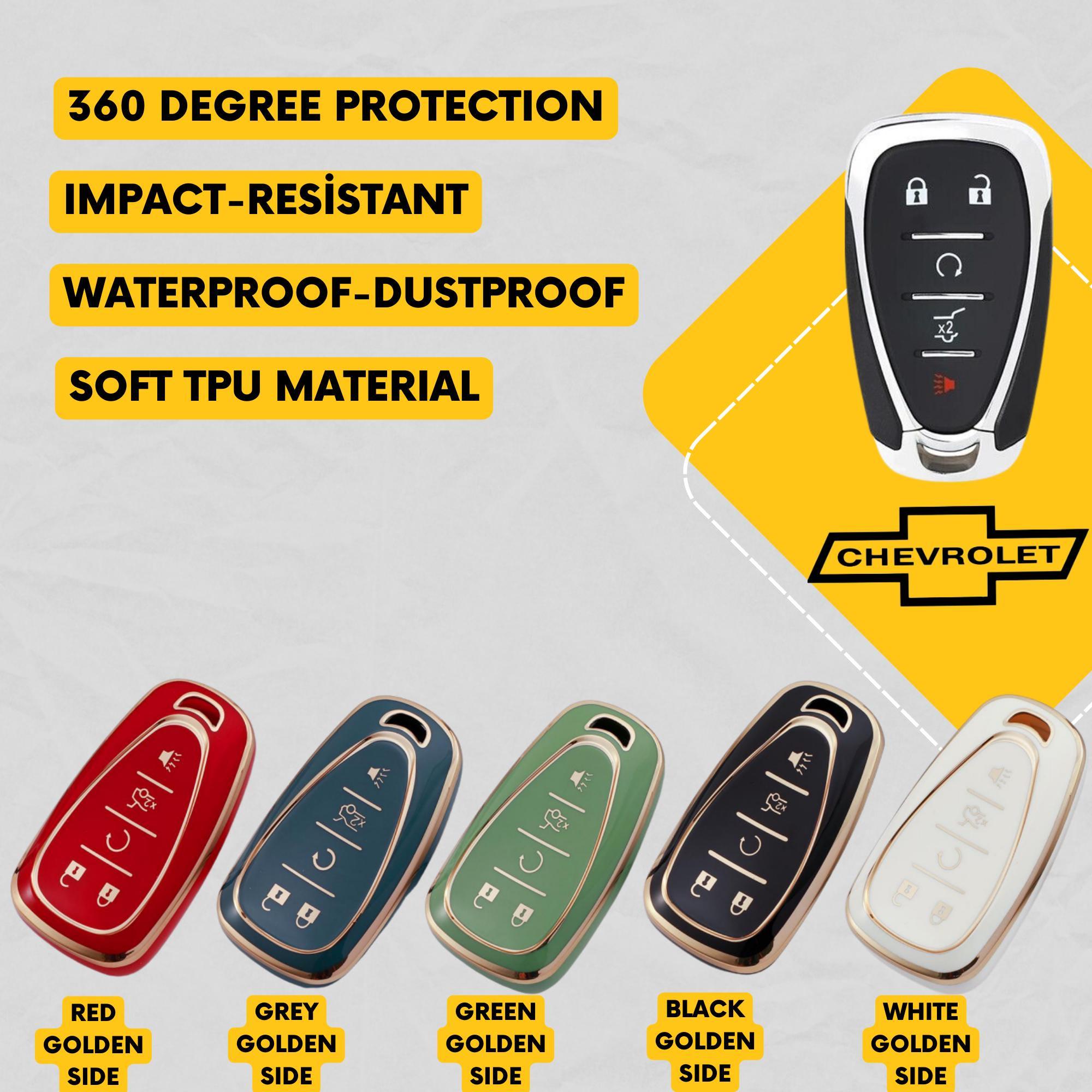 CHEVROLET 5-Button Key Fob Cover for Malibu  Camaro  Silverado - Tpu 360 Protection