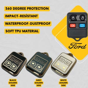 FORD 4-Button Key Fob Cover for Crown Victoria, Explorer, Taurus, Focus, Expedition, Mustang - Tpu Smart Case