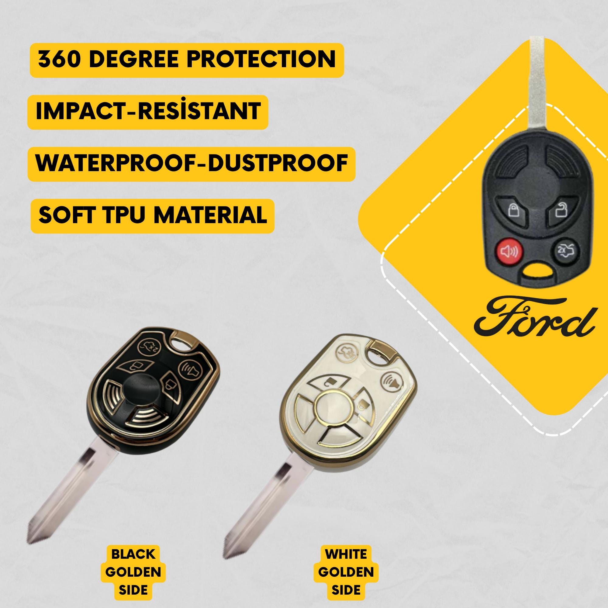 2 Replacement Shell Cases For 2012-2016 Ford Focus Keyless Remote Key Fob