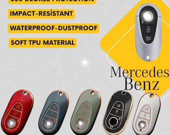 MERCEDES BENZ 3-Button Key Fob Cover for 300, C, E, S, G, M, R, Sl, Sprinter - Tpu Remote Case