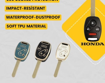HONDA 4-Button Key Fob Cover for Accord, Civic, CR-V, Pilot, Odyssey