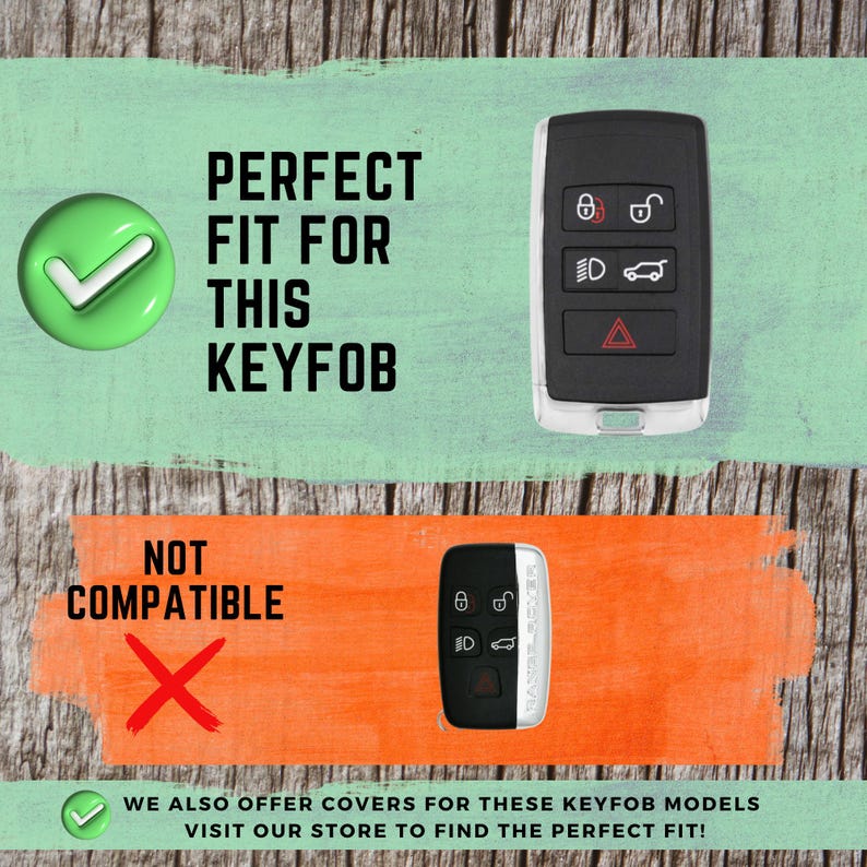 LAND ROVER 5-button Key Fob Cover for Defender, Discovery, Range Rover ...