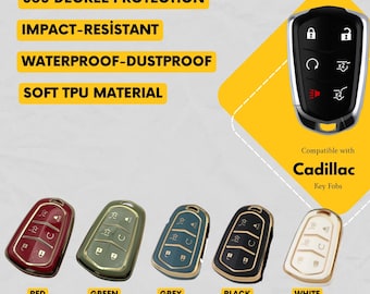 Capa para chaveiro de 6 botões compatível com CADILLAC para Escalade