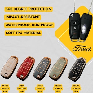 FORD 3-Button Flip Key Fob Cover for F-Series, Maverick, Transit Van