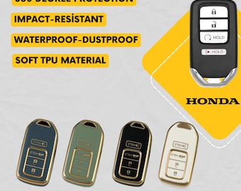 HONDA 4-Button Key Fob Cover for CR-V, Civic, Accord, Ridgeline, CR-V Touring - Tpu 360 Protection