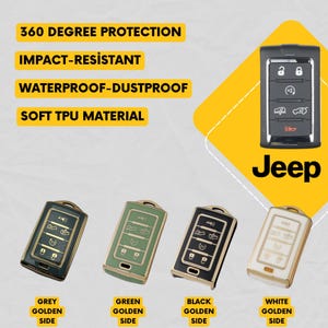 JEEP 6-Button Key Fob Cover for Wagoneer  Grand Wagoneer - Tpu Smart Key Case