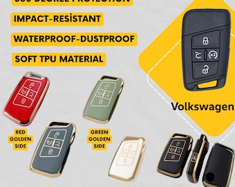 VOLKSWAGEN 5-Button Key Fob Cover for Arteon, Atlas, Jetta GLI, Tiguan - Tpu Smart Key Case