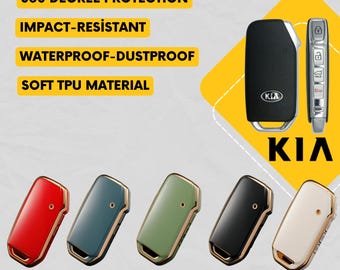 KIA 4-Button Key Fob Cover for Forte, Optima, Sorento, Sportage, Soul - Tpu 360 Protection