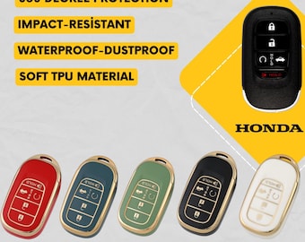 Capa protetora inteligente em TPU para chave de 5 botões da Honda, compatível com Accord, Civic, CR-V, HR-V e Pilot.