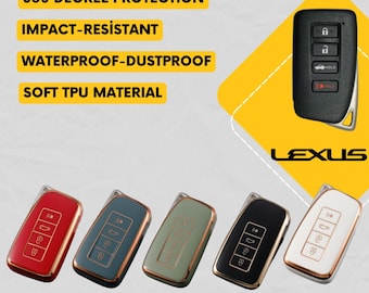 LEXUS 4-Button Key Fob Cover for GS350, GS450h, GS300t, ES350, ES300h, Gs F, Lx570 - Tpu Smart Key Case